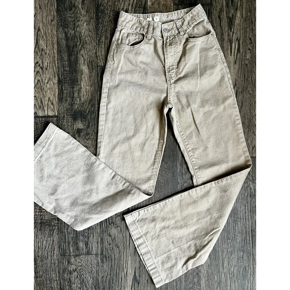 Khaki Flares Size 1 Vintage Denim Flares 24X30 S.O.N.G Jeans 90s‎ 287
